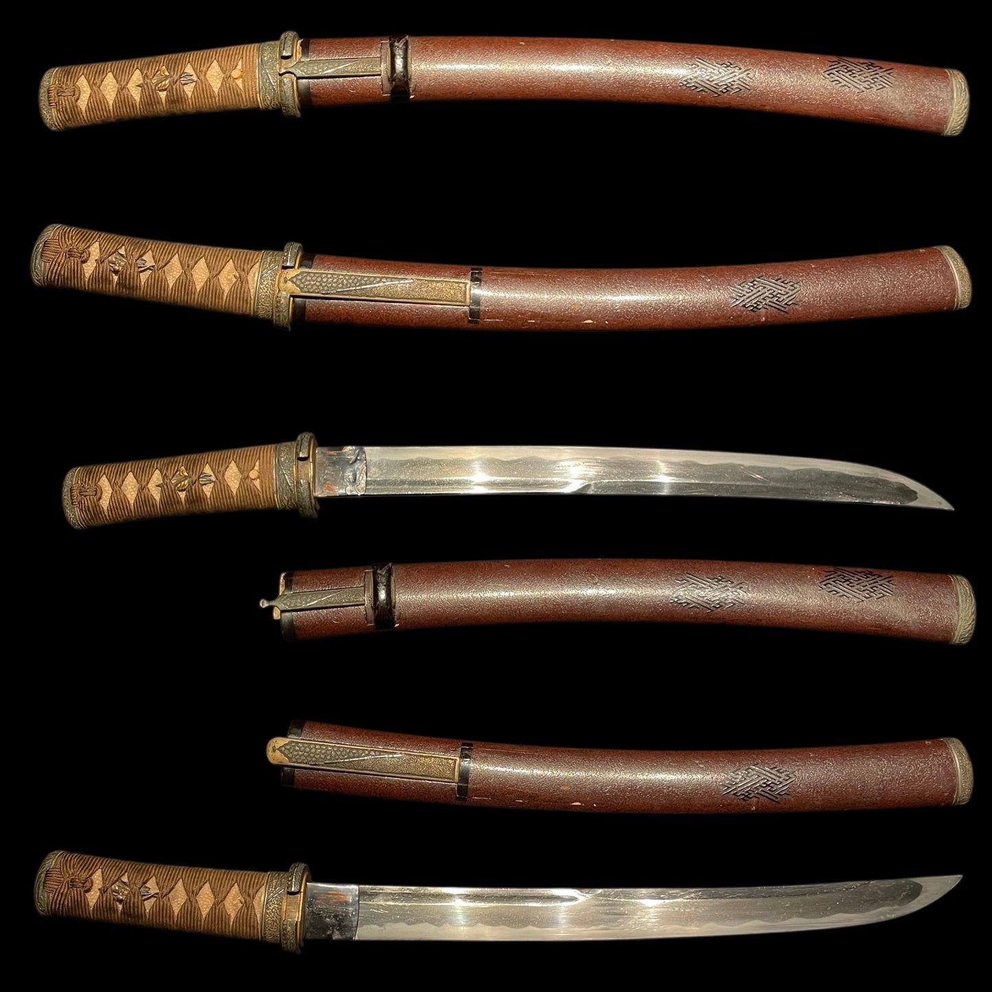 Matsushiro Koshirae TANTO 松代拵短刀, with Kozuka Kogai, Unokubi 鵜首 blade