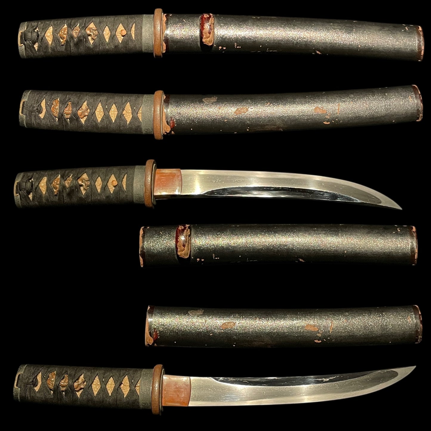 Rare style UNOKUBI 鵜首 TANTO, with Shirasaya, Edo period mumei