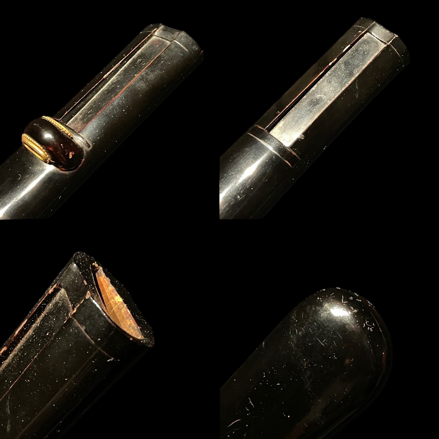 竹虎 Bbamboo and Tiger Fuchikashira, Edo period WAKIZASHI, signed TSUBA