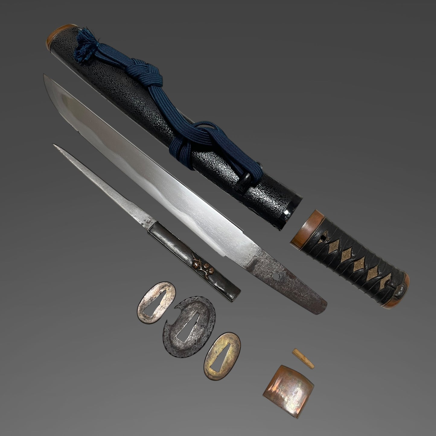 Copper Fittings TANTO, Rugged blade, with Kozuka, Late Edo period