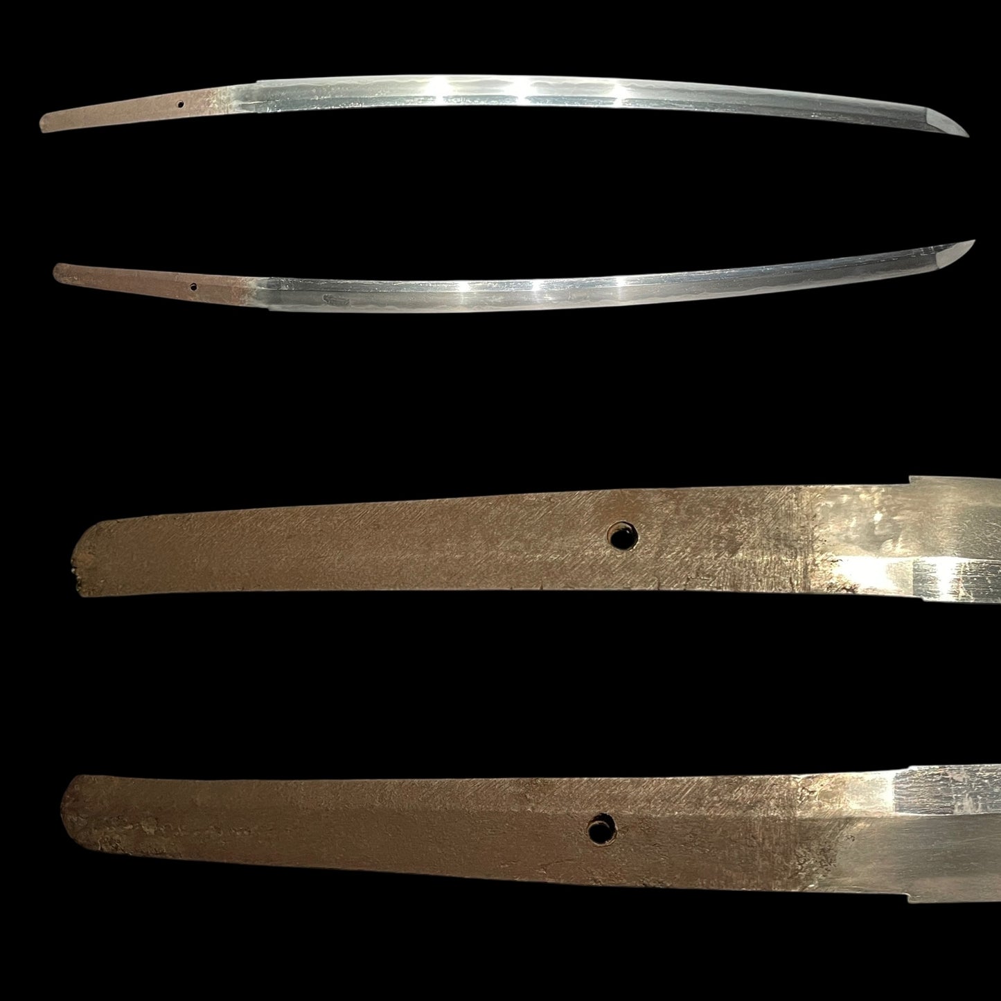 Red KATANA 二ノ九 signed, Deer Menuki, Very Thick Blade, Edo period