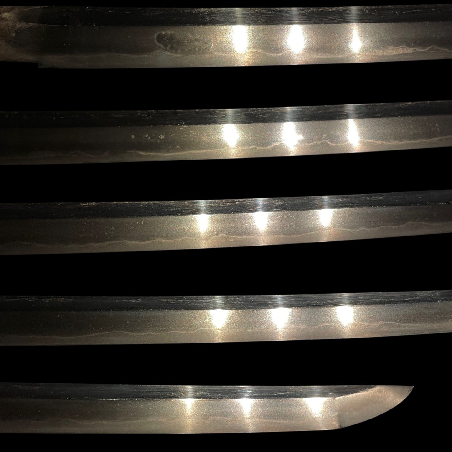 Red KATANA 二ノ九 signed, Deer Menuki, Very Thick Blade, Edo period