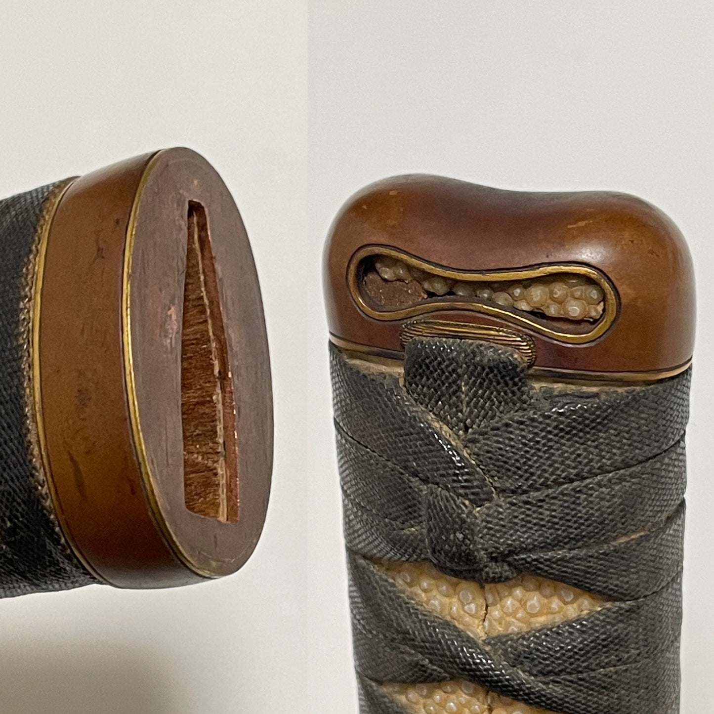 Red KATANA 二ノ九 signed, Deer Menuki, Very Thick Blade, Edo period
