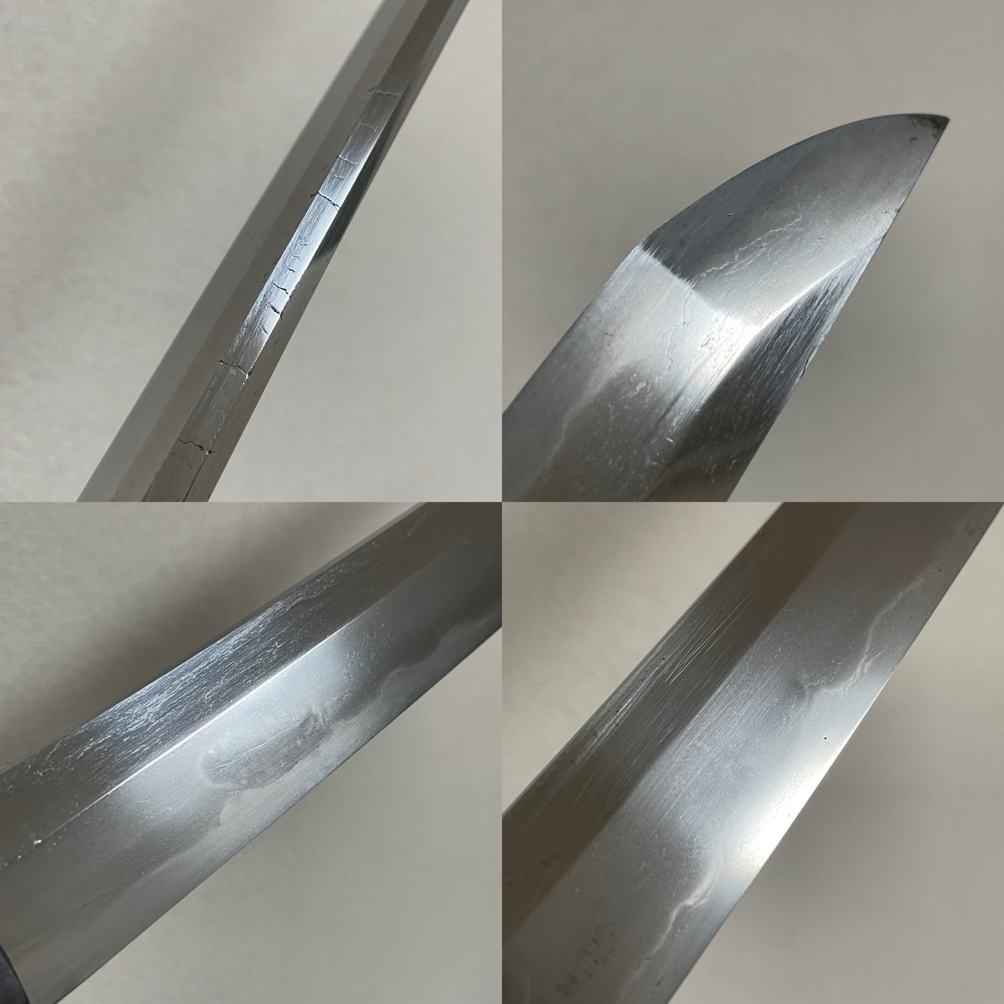 Red KATANA 二ノ九 signed, Deer Menuki, Very Thick Blade, Edo period