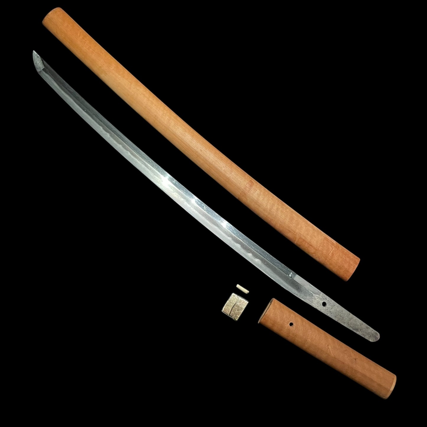 Togari-Gunome Hamon 尖互目刃文 Long Wakizashi in Shirasaya, Edo period mumei