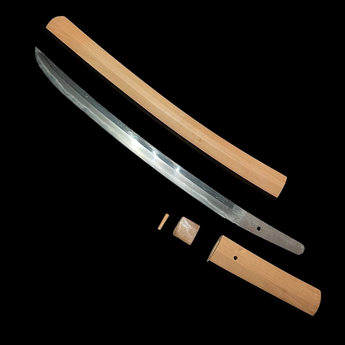 Shobuzukuri Wakizashi in Shirasaya, Late Muromachi period mumei