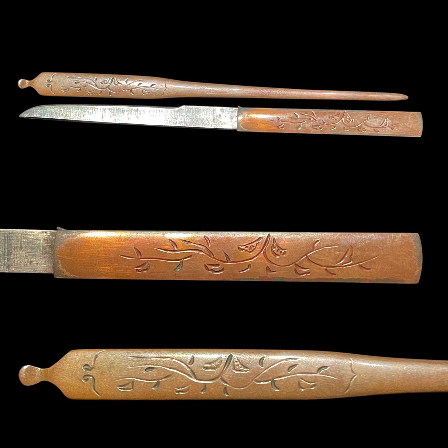 Hirazukuri Sunnobi TANTO 平造寸延短刀, 氏房 Ujifusa signed, with Kozuka Kogai