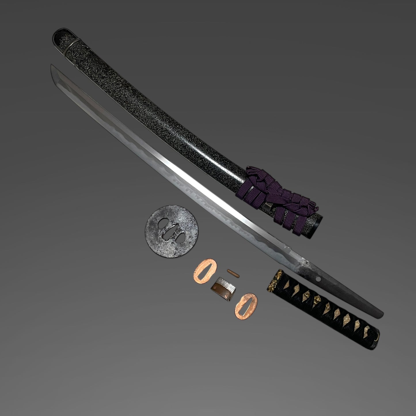 Amazing Hamon, Dragon Fittings Wakizashi, Takada Muneyuki 高田統行, Early Edo period