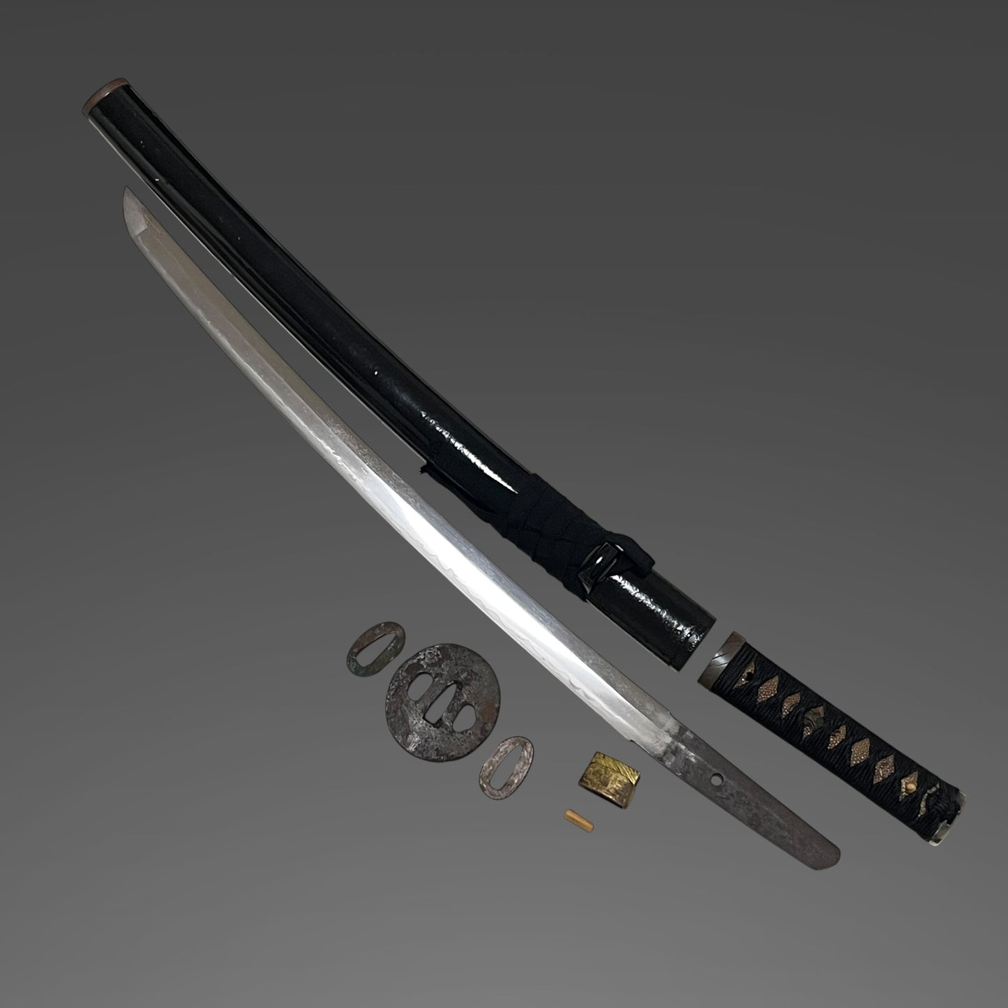 Black Short Wakizashi, Edo period mumei