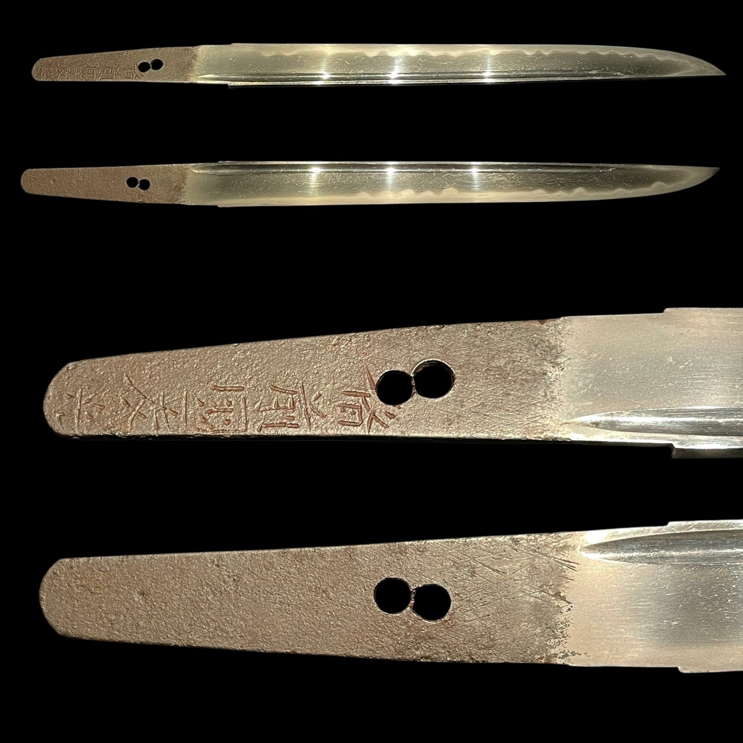 Bizenkoku Tomomitsu 備前國友光 signed TANTO, Yoshioka 吉岡 style Shakudo TSUBA