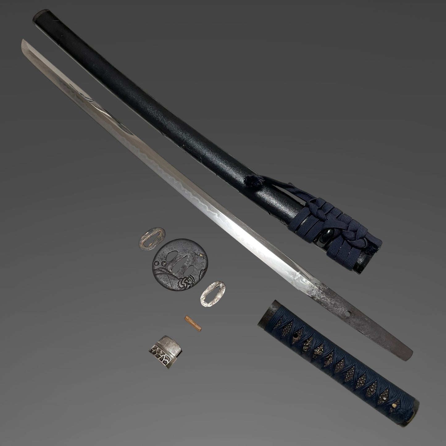 Amazing Hamon, Straight Ninja Style Wakizashi, Shinobigatana 忍刀, Edo period mumei