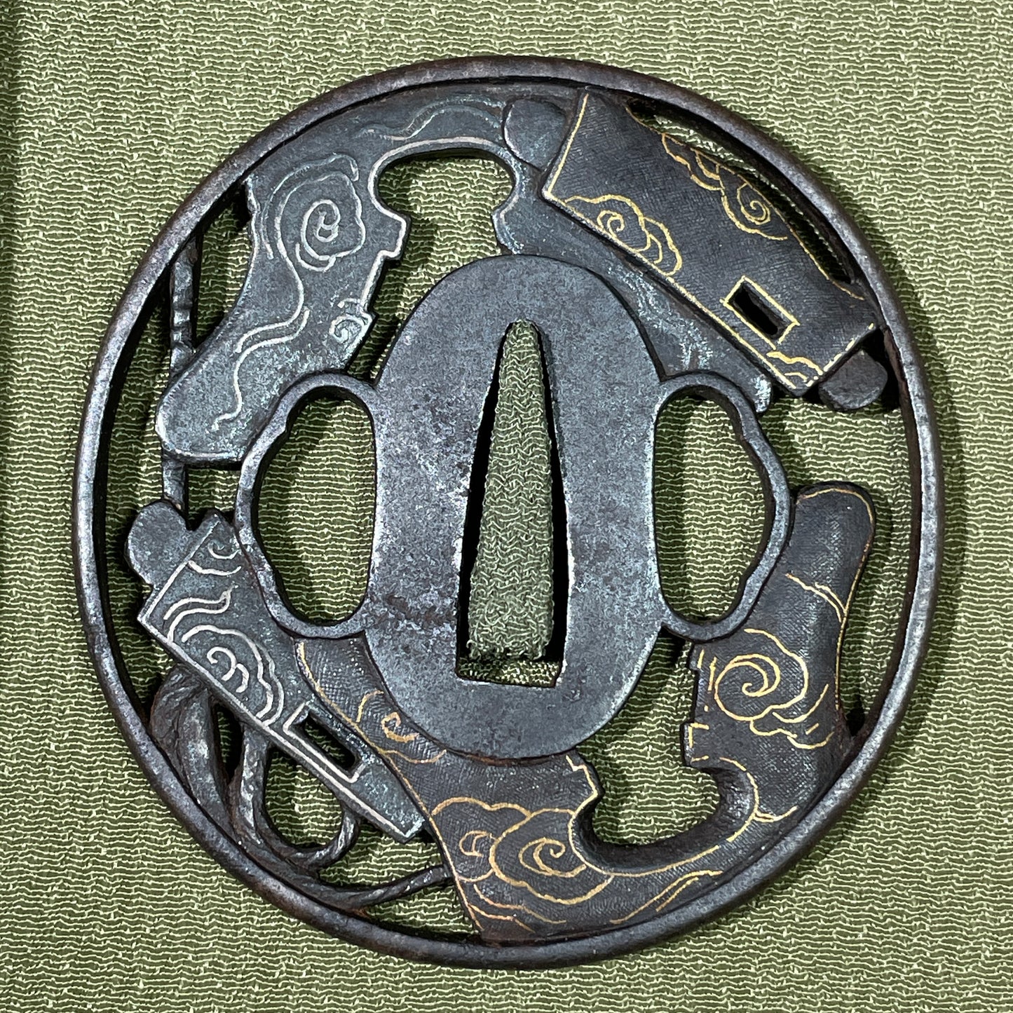 馬具透鍔 Bagusukashi-TSUBA, Edo period, with NBTHK Certificate and BOX