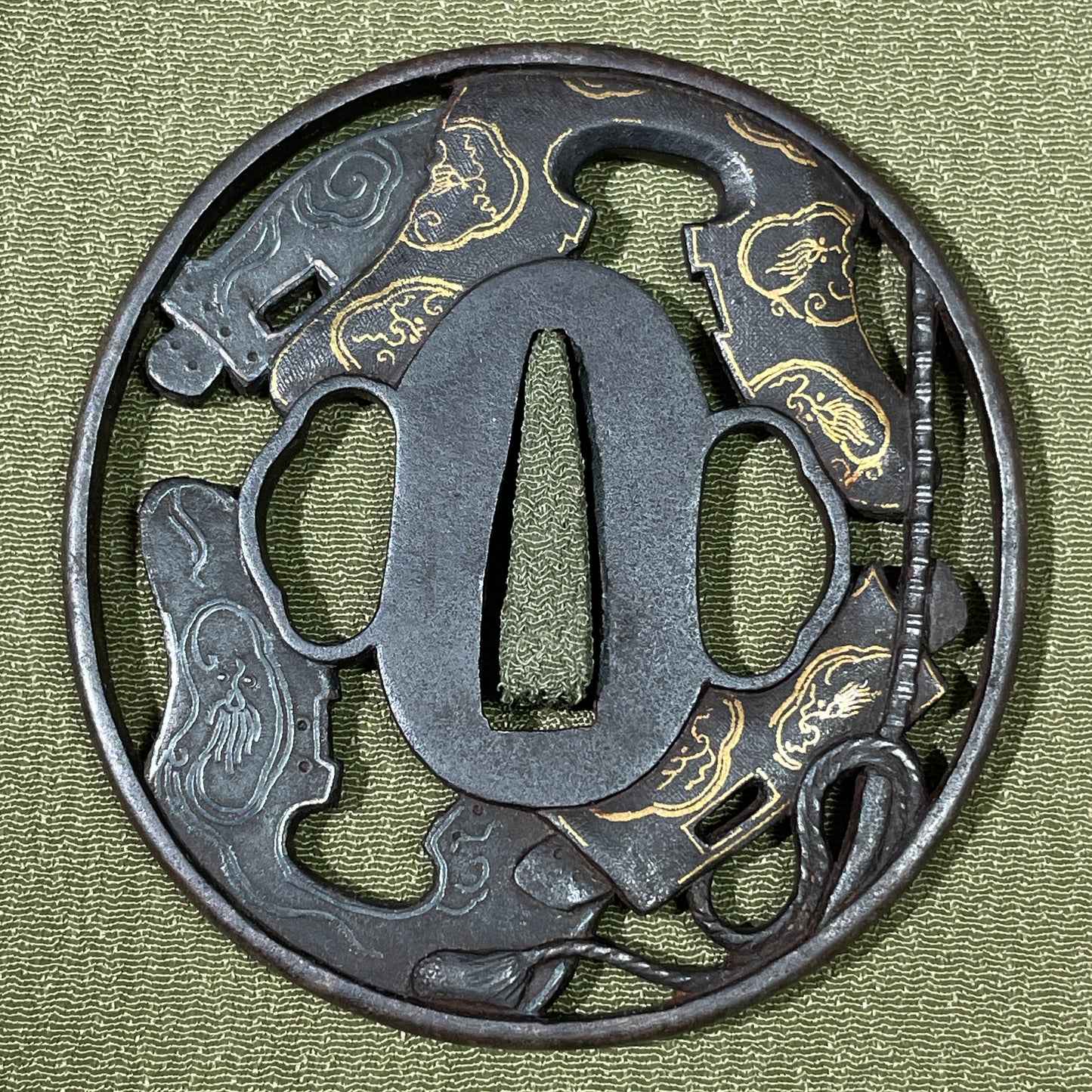 馬具透鍔 Bagusukashi-TSUBA, Edo period, with NBTHK Certificate and BOX
