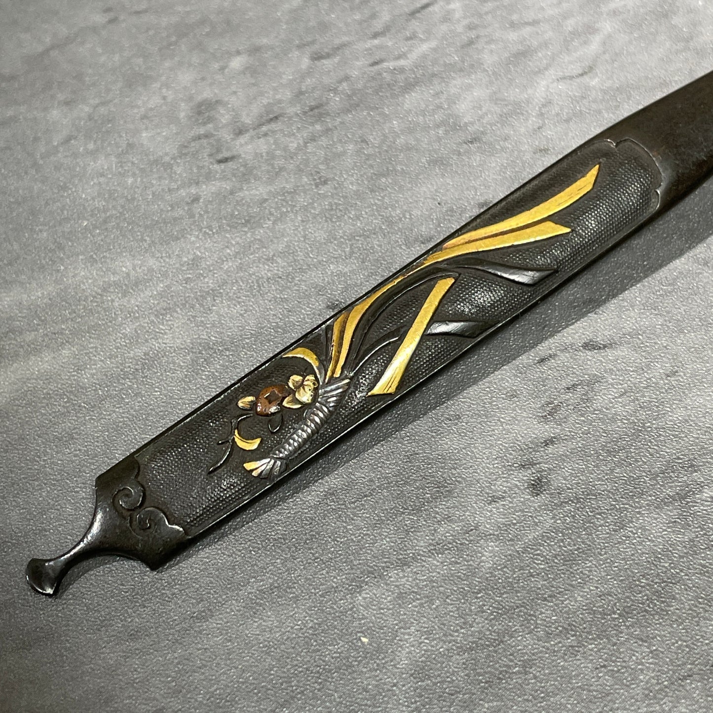 熨斗 Noshi, Shakudo KOGAI, Edo period, with BOX