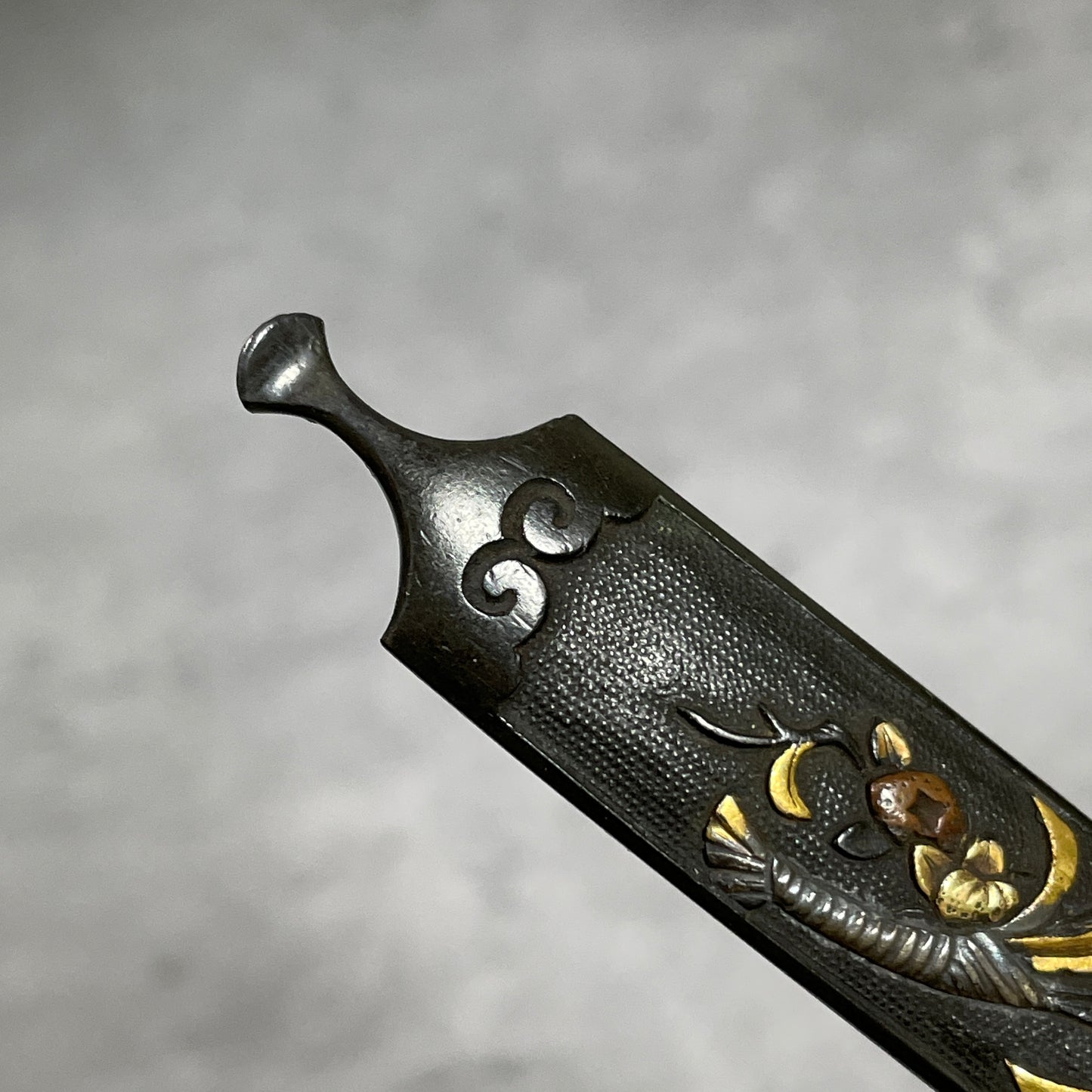 熨斗 Noshi, Shakudo KOGAI, Edo period, with BOX