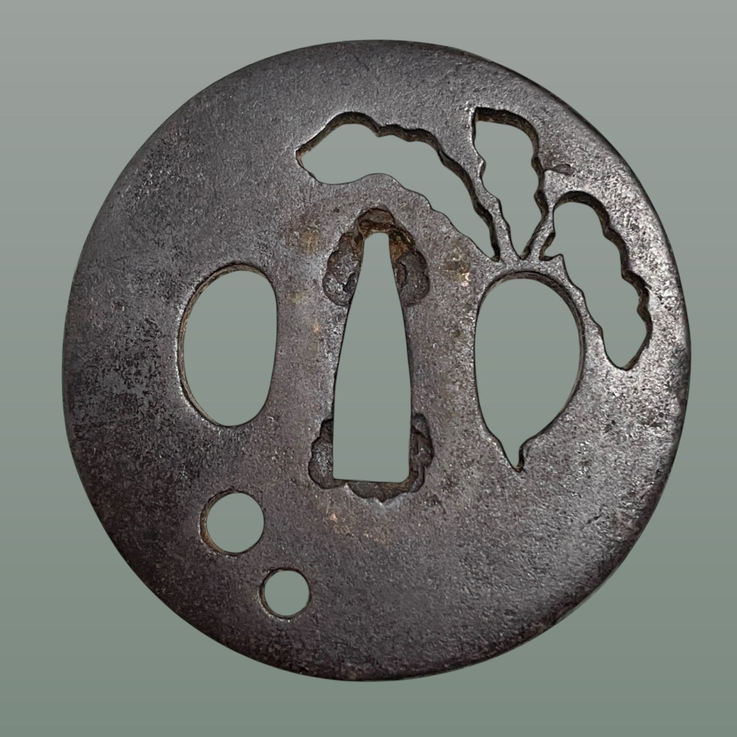 Antique Wakizashi Koshirae, Shakudo Fuchikashira, 650mm (25.59 in.)