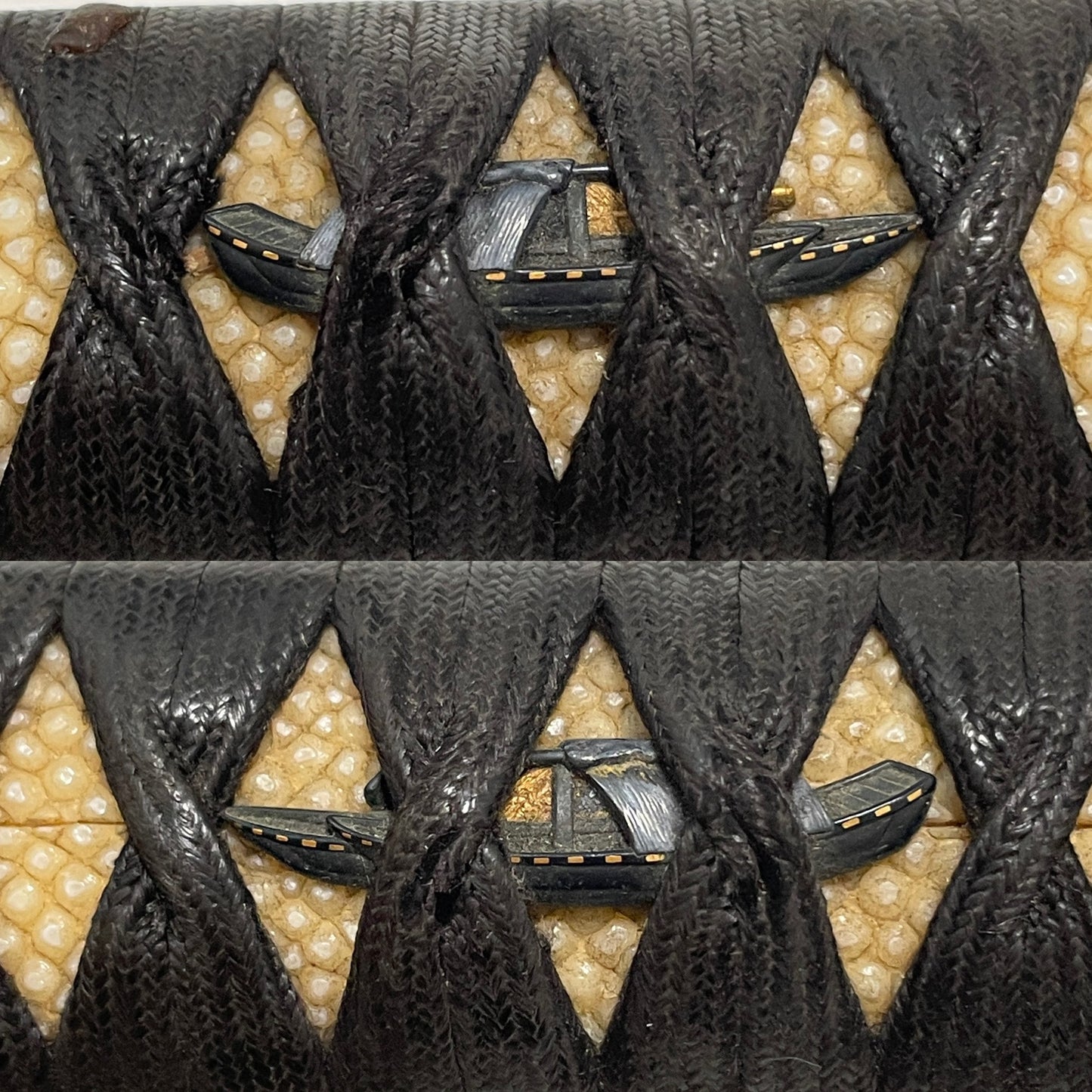 Antique Wakizashi Koshirae, Shakudo Fuchikashira, 650mm (25.59 in.)