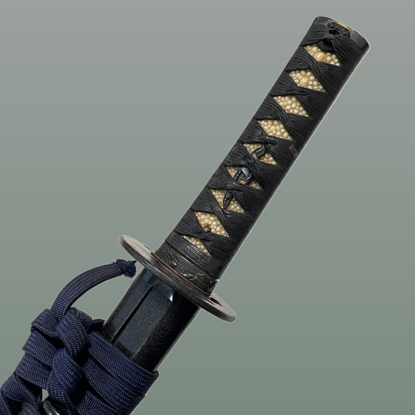 Antique Wakizashi Koshirae, Shakudo Fuchikashira, 650mm (25.59 in.)