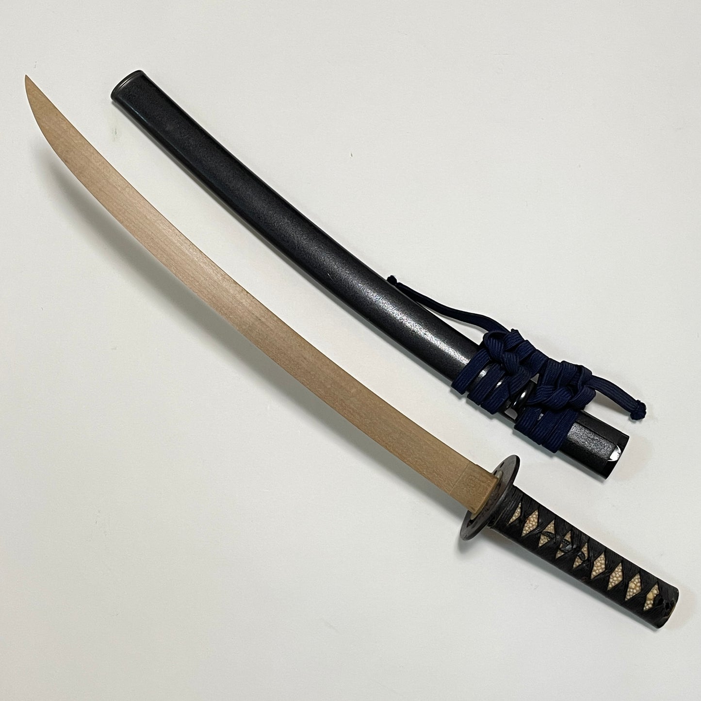 Antique Wakizashi Koshirae, Shakudo Fuchikashira, 650mm (25.59 in.)