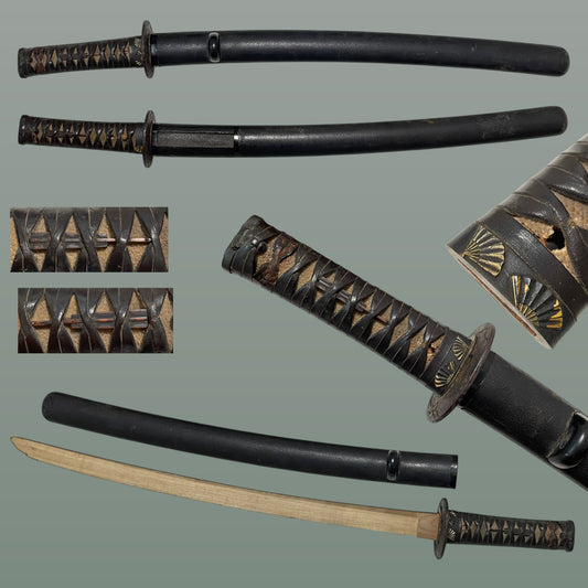 Sensu 扇子 Fittings, Antique Wakizashi Koshirae, 620mm (24.41 in.)