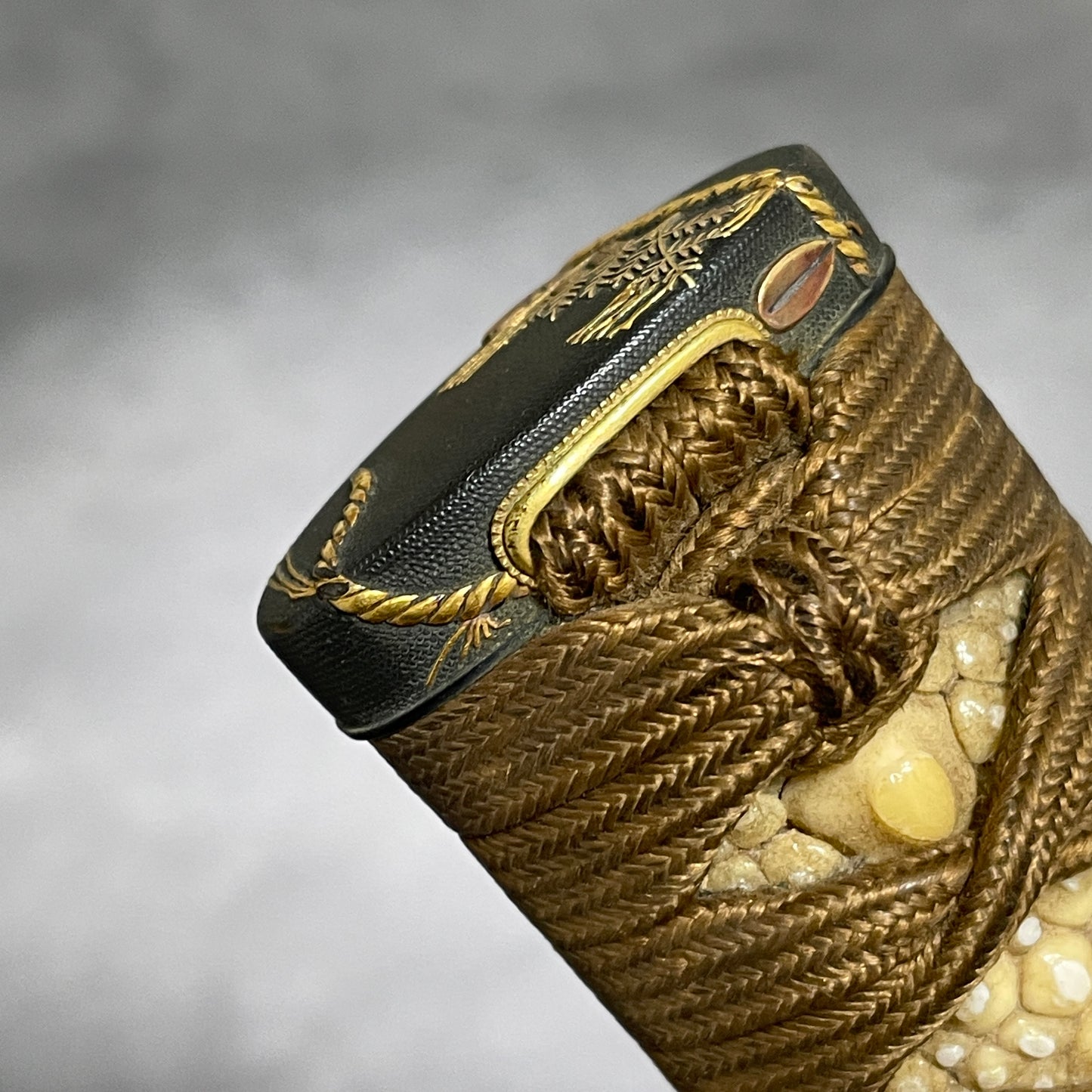 Tsukamae 柄前 For KATANA, Horse Menuki 馬目貫, Shimenawa 締縄 Kashira