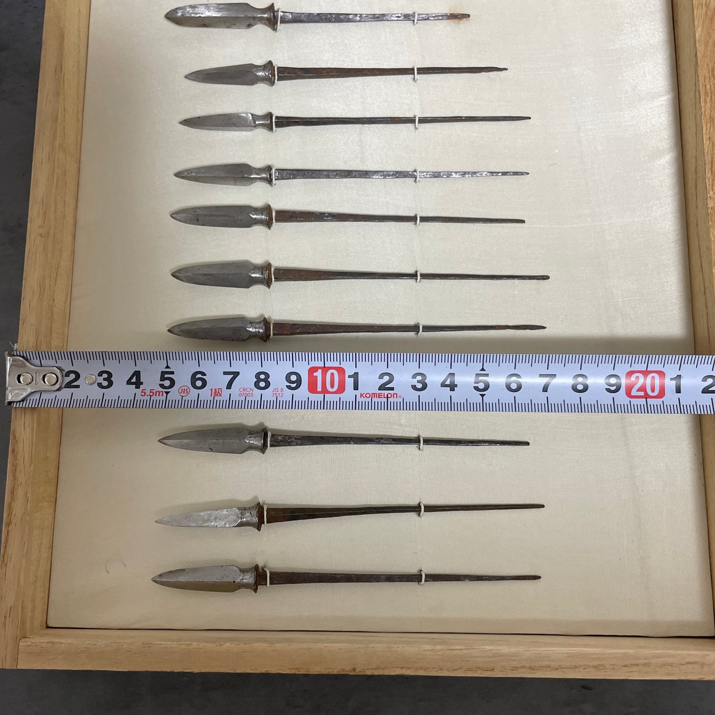 YAJIRI x 12 鏃 Samurai Arrowhead, Edo period, with BOX