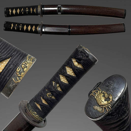 TANTO Koshirae 短刀拵, Crab Fuchikashira 蟹縁頭, Edo period