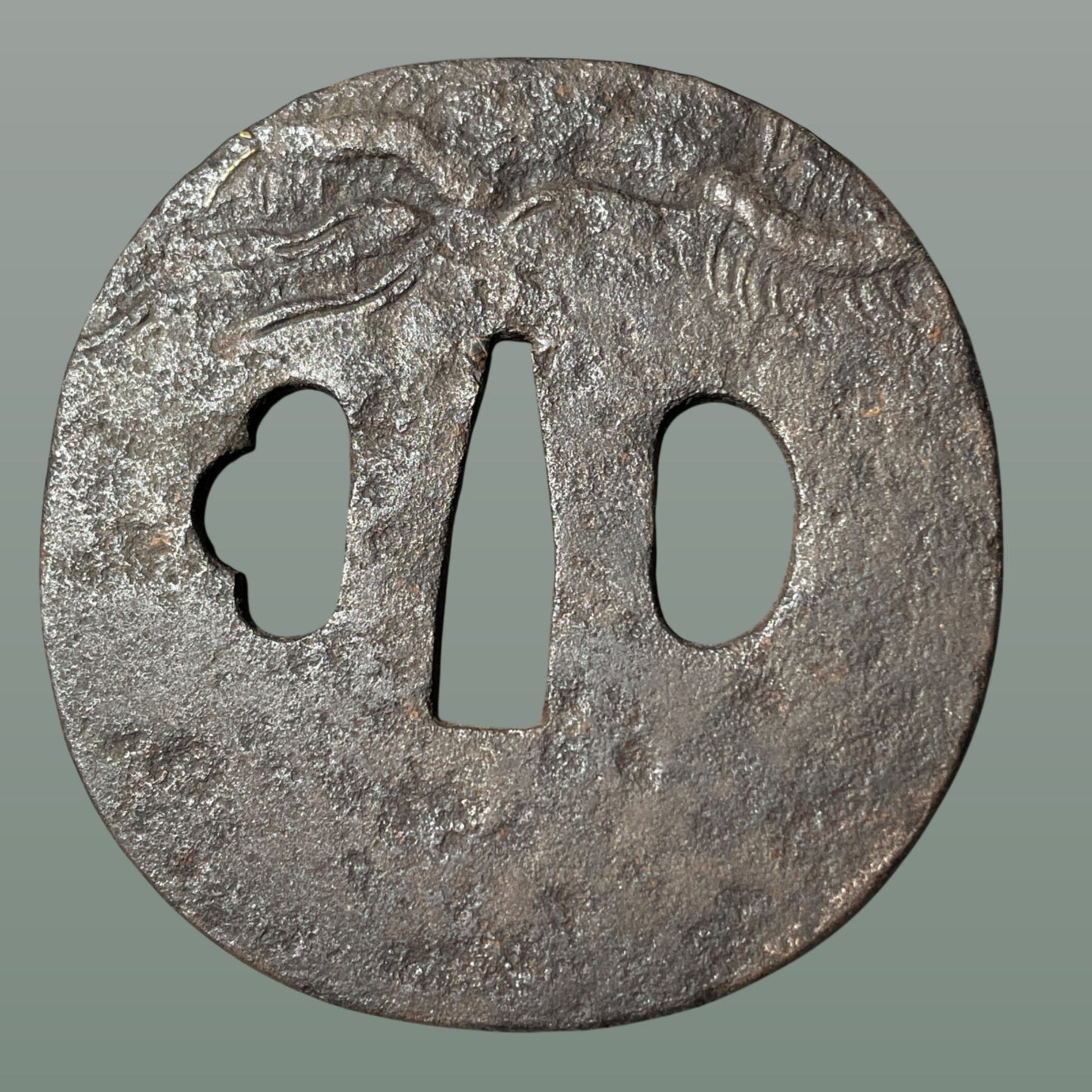 Centipede Mukade(百足) TSUBA, 俵の藤太, Iron back, Edo period, with BOX