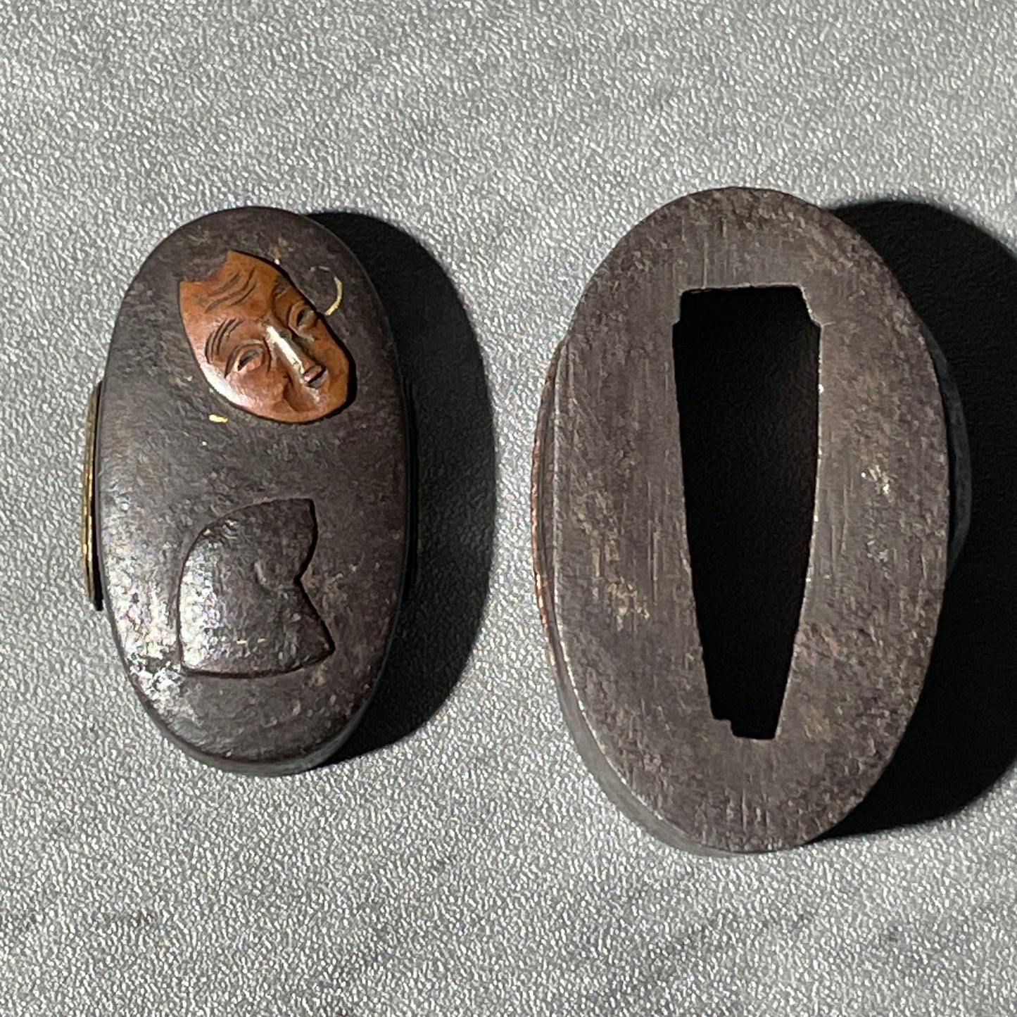 Nohgaku (能楽) Fuchikashira, Iron back, Edo period, with BOX