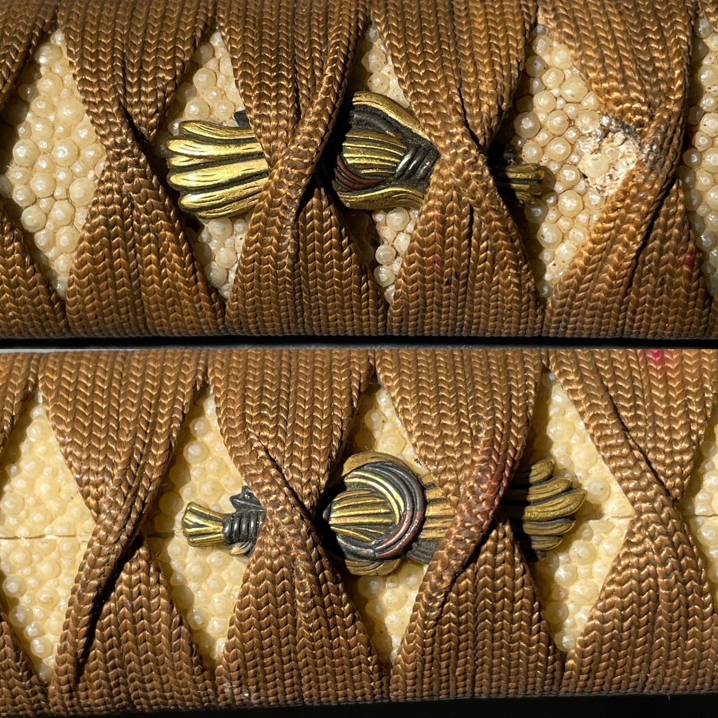 Cicada Kashira Tsukamae 蝉頭柄前 for Wakizashi, Edo period