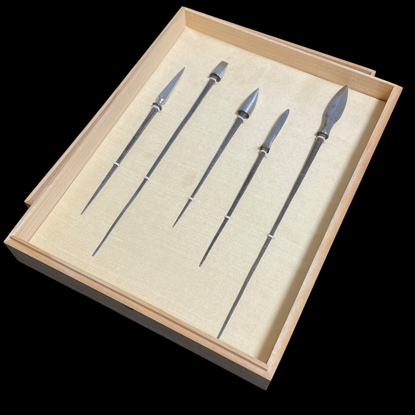YAJIRI x 5 鏃 Samurai Arrowhead, Edo period, with BOX