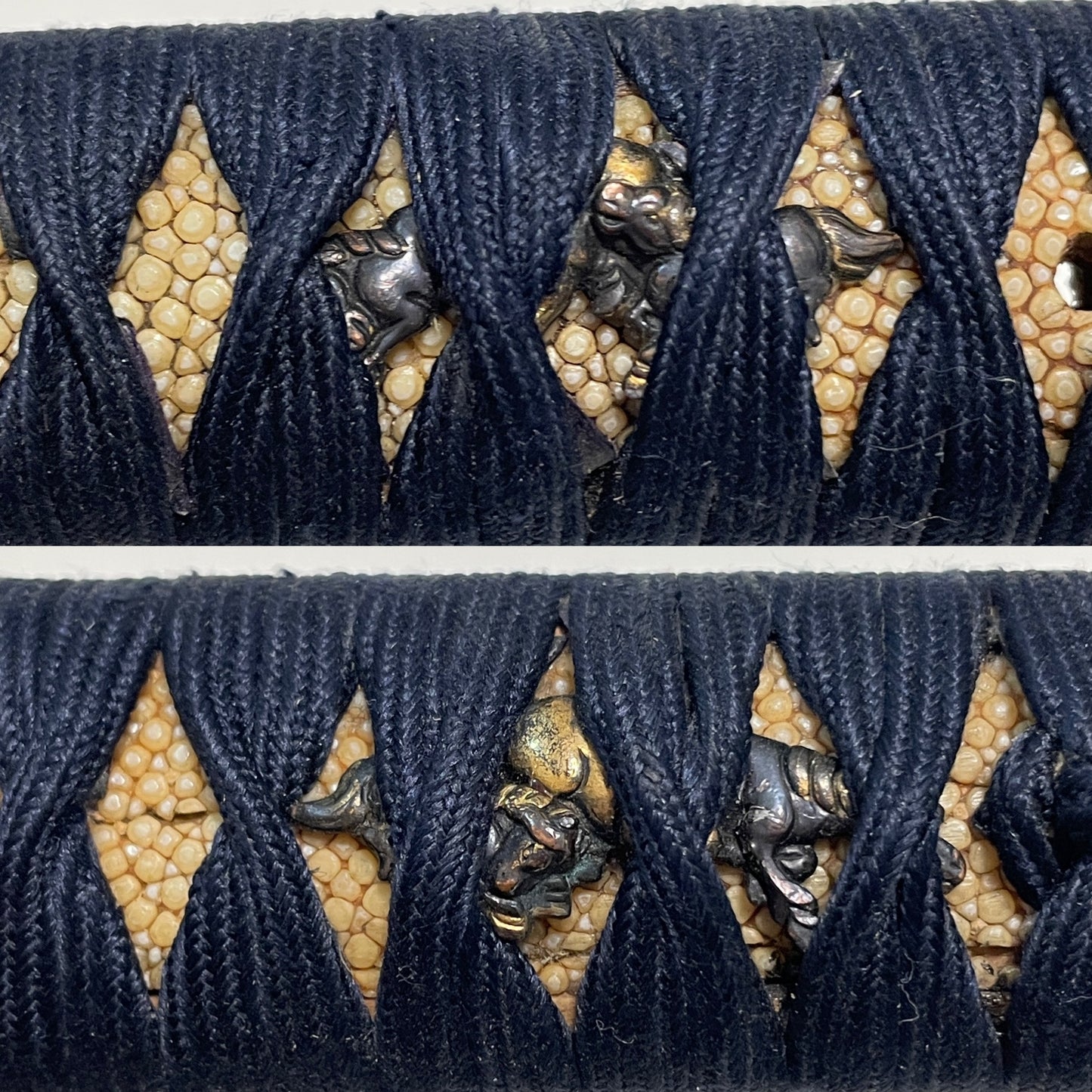 Short Wakizashi Koshirae, Tsuta-karakusa Fuchikashira 蔦唐草縁頭, Edo period