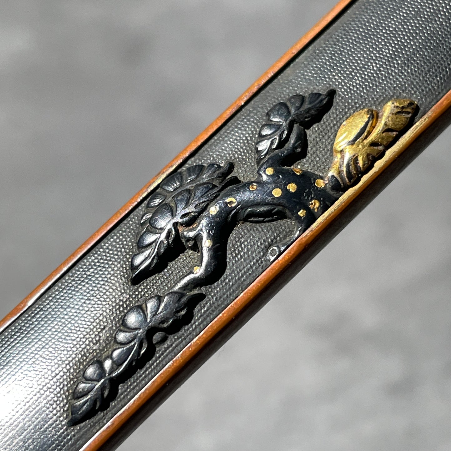 Crescent moon and Pine Kozuka 三日月松図小柄, Shakudo back, Edo period