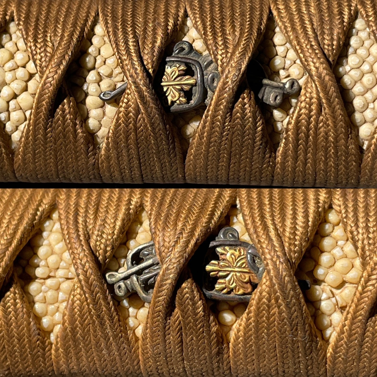 Tsukamae 柄前 for Tanto, 蟷螂縁 Mantis Fuchi