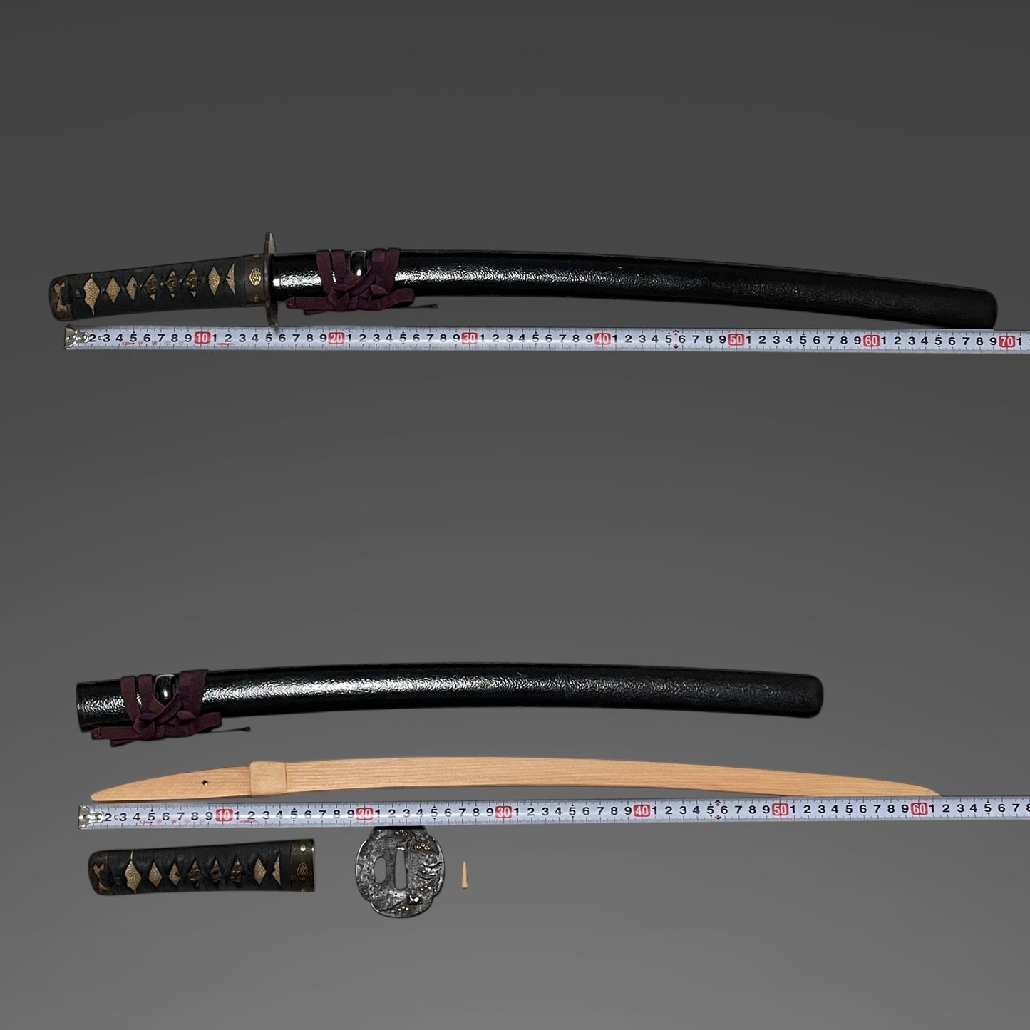 Dragon Menuki Koshirae For WAKIZASHI, Thick Fuchi, Edo period