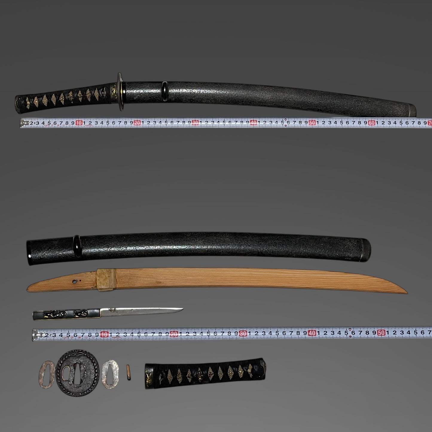 Horse Fittings Koshirae for Wakizashi, with Kozuka, Edo period