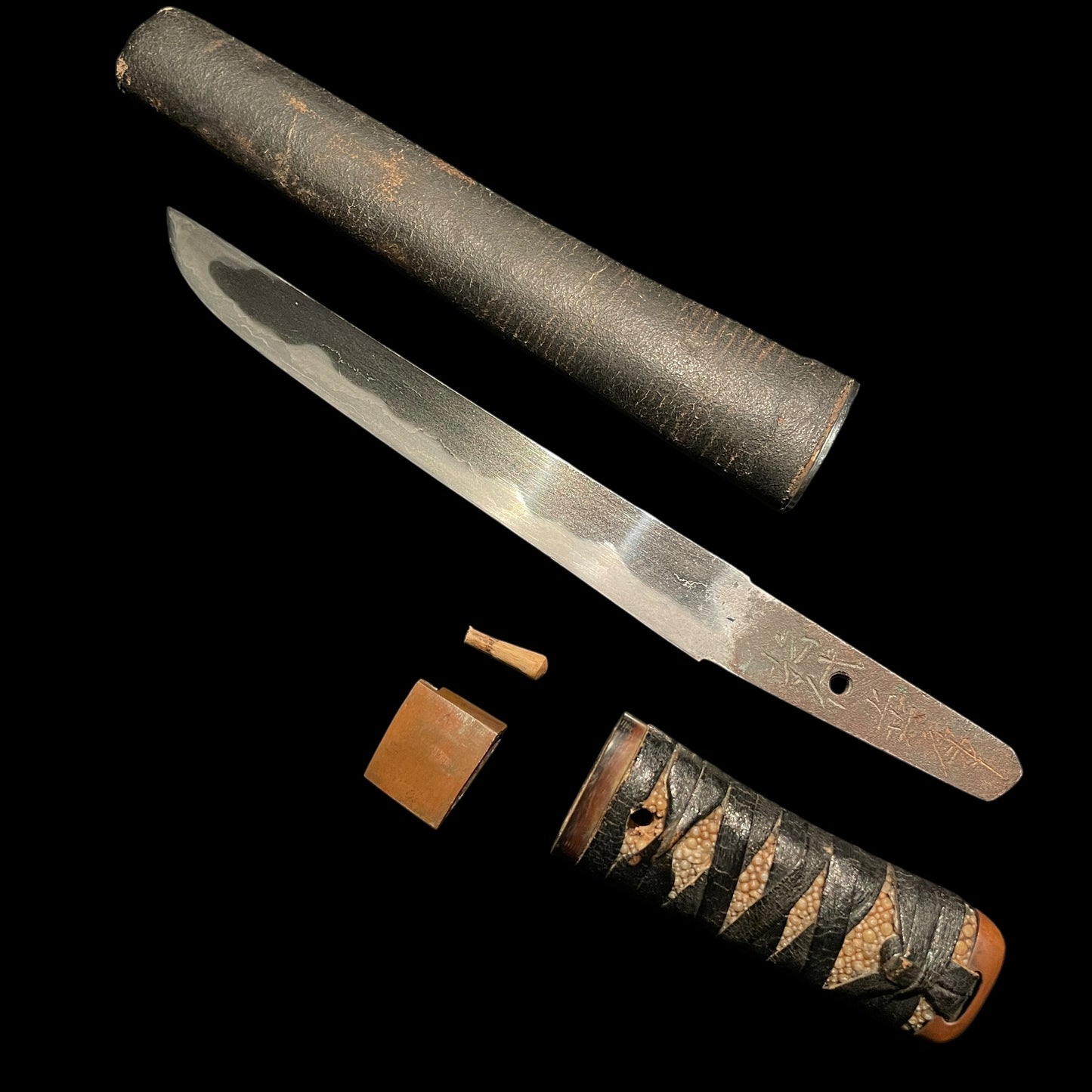 Aikuchi Tanto Kaiken, Matsushiro Kanetora 1819 松代兼乕 文政二年 signed, Late Edo