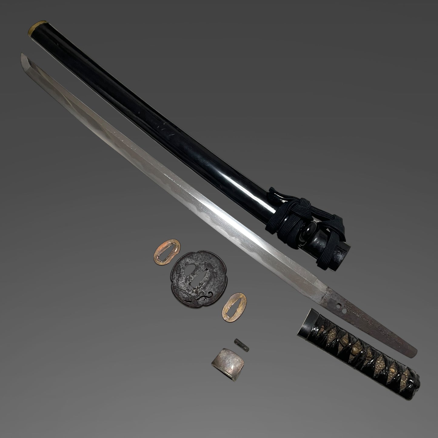 Hidanokami Fujiwara Ujifusa 飛騨守藤原氏房 signed Wakizashi, Horsetail Tsuba, Early Edo period