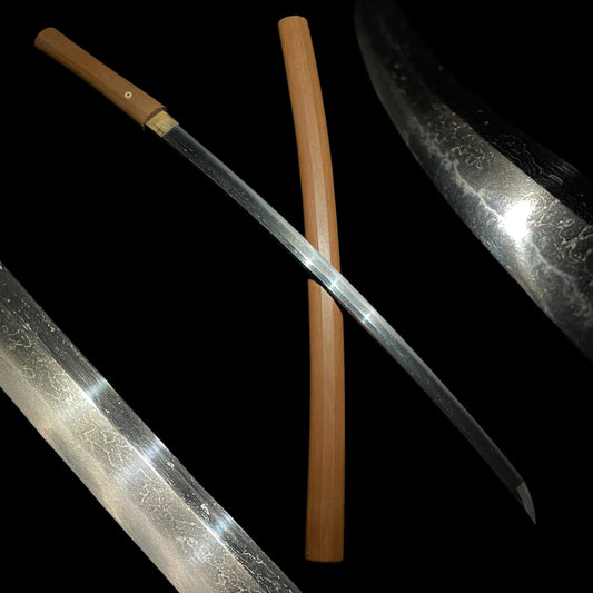 Long Wakizashi in Shirasaya, Muromachi period mumei, Nagasa 584mm (22.99 in.)