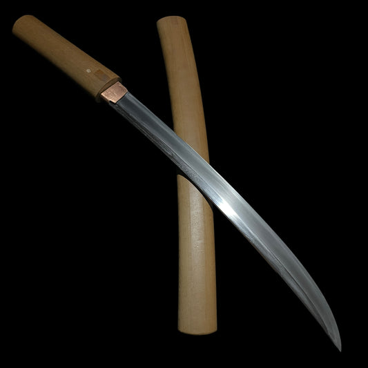 Shobuzukuri Wakizashi, Suken素剣 Bonji梵字 Horimono彫物, Muromachi period mumei