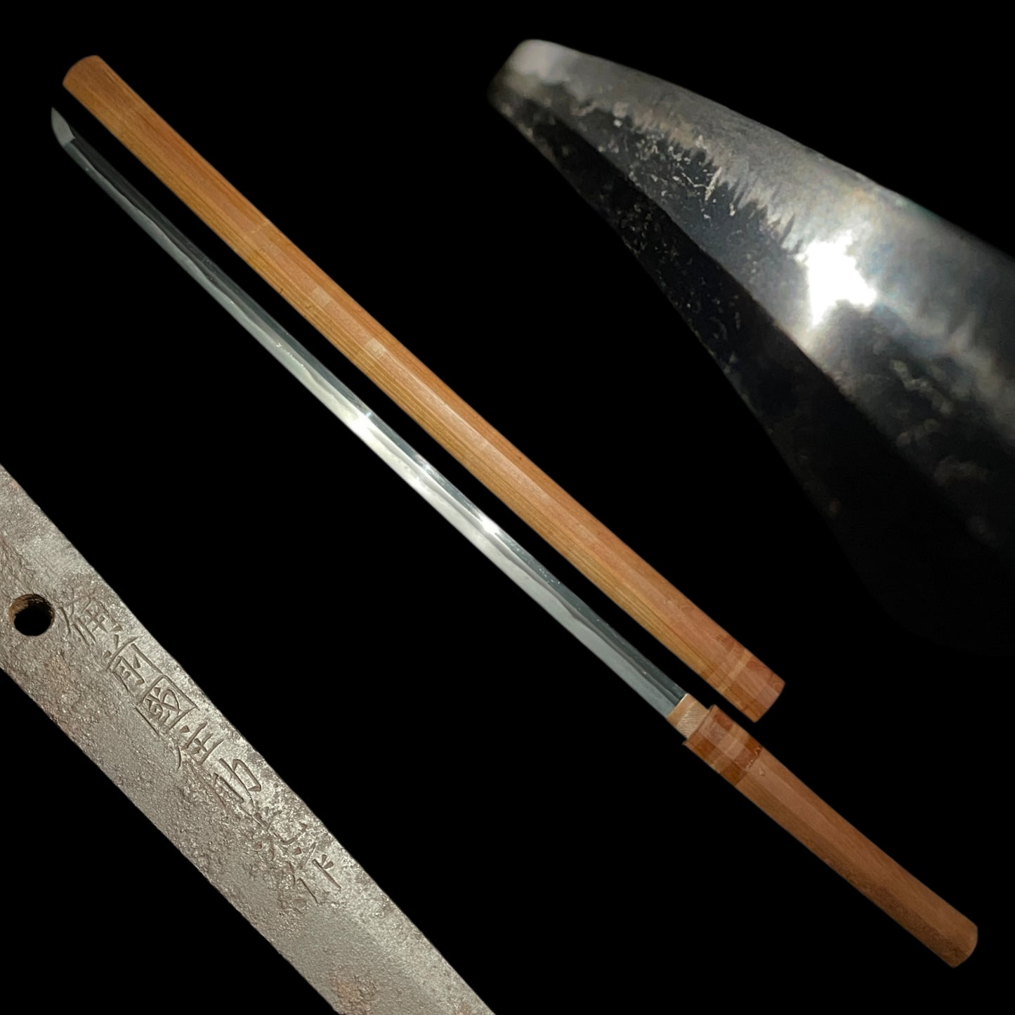 Sinobigatana 忍刀, Ninja Sword, Straight blade, Bizenkokuju Sukemitsu signed