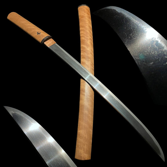 Long Hirazukuri Wakizashi, Torafu-Saya 虎斑鞘, Muromachi period mumei