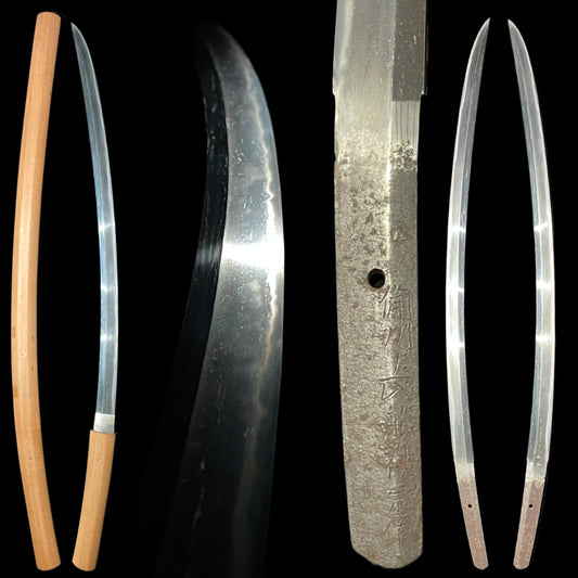 Nagamaki Naoshi Style, Long Shobuzukuri Wakizashi, Bishuosafune Sukesada signed