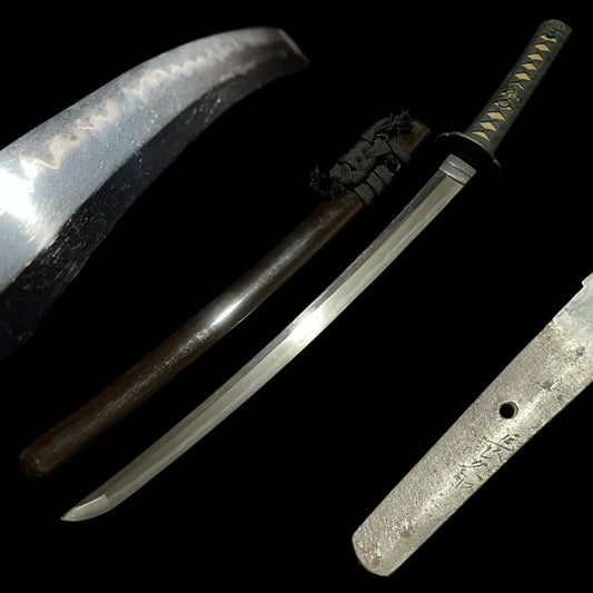 Nagahisa 長久 signed WAKIZASHI, Togari Gunome 尖互目 Hamon, Edo period