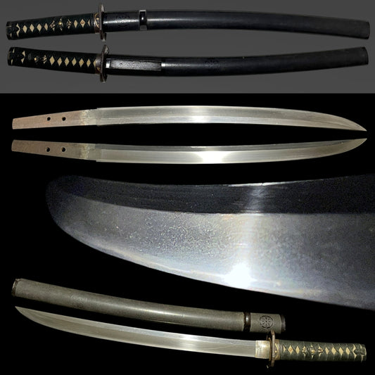 Naginata Naoshi Wakizashi, Kagemakie-Saya 陰蒔絵鞘, Thick Blade, Muromachi period mumei