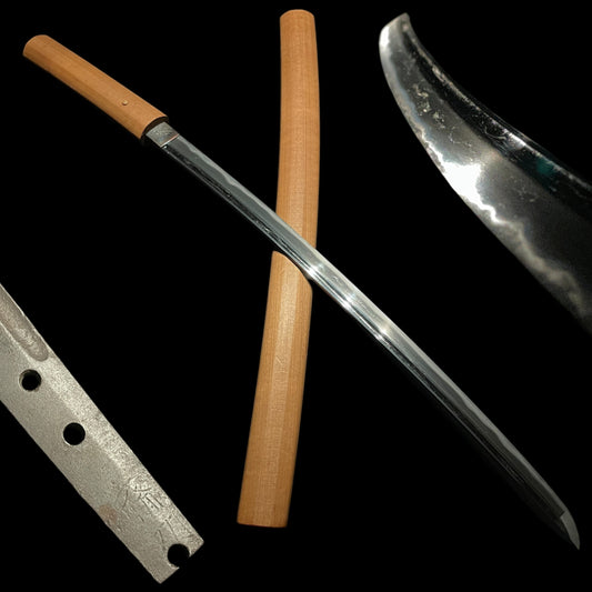 Bohi 棒樋 Wakizashi, Bishu 備州 signed, Suriage 磨上げ, Muromachi period