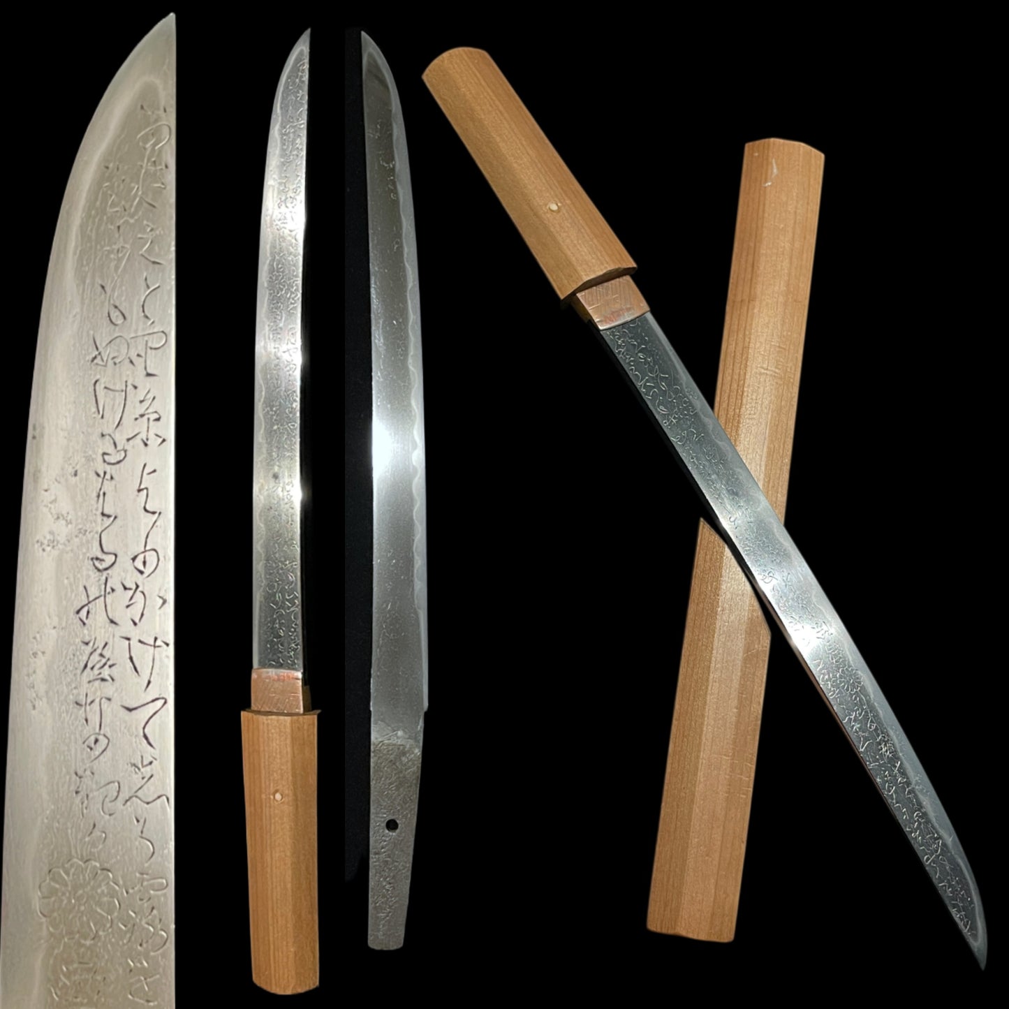 Toshin-Chokoku 刀身彫刻 Poetry sculpture TANTO, Sanjo Munechika 三条宗近 signed