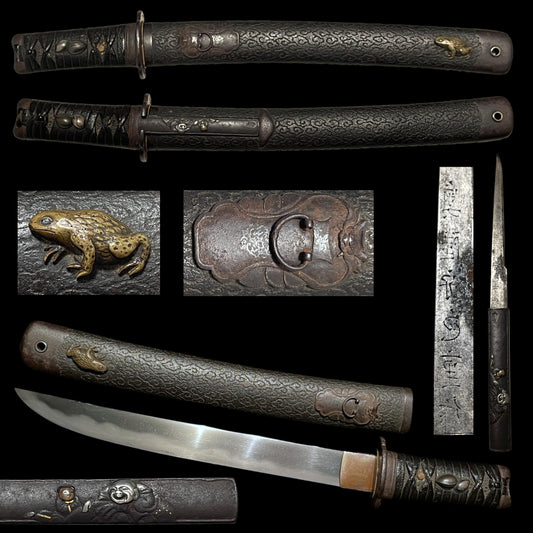 Frog and Snake Fittings TANTO, Hotei Kozuka, Insect Tsuba, Edo period mumei