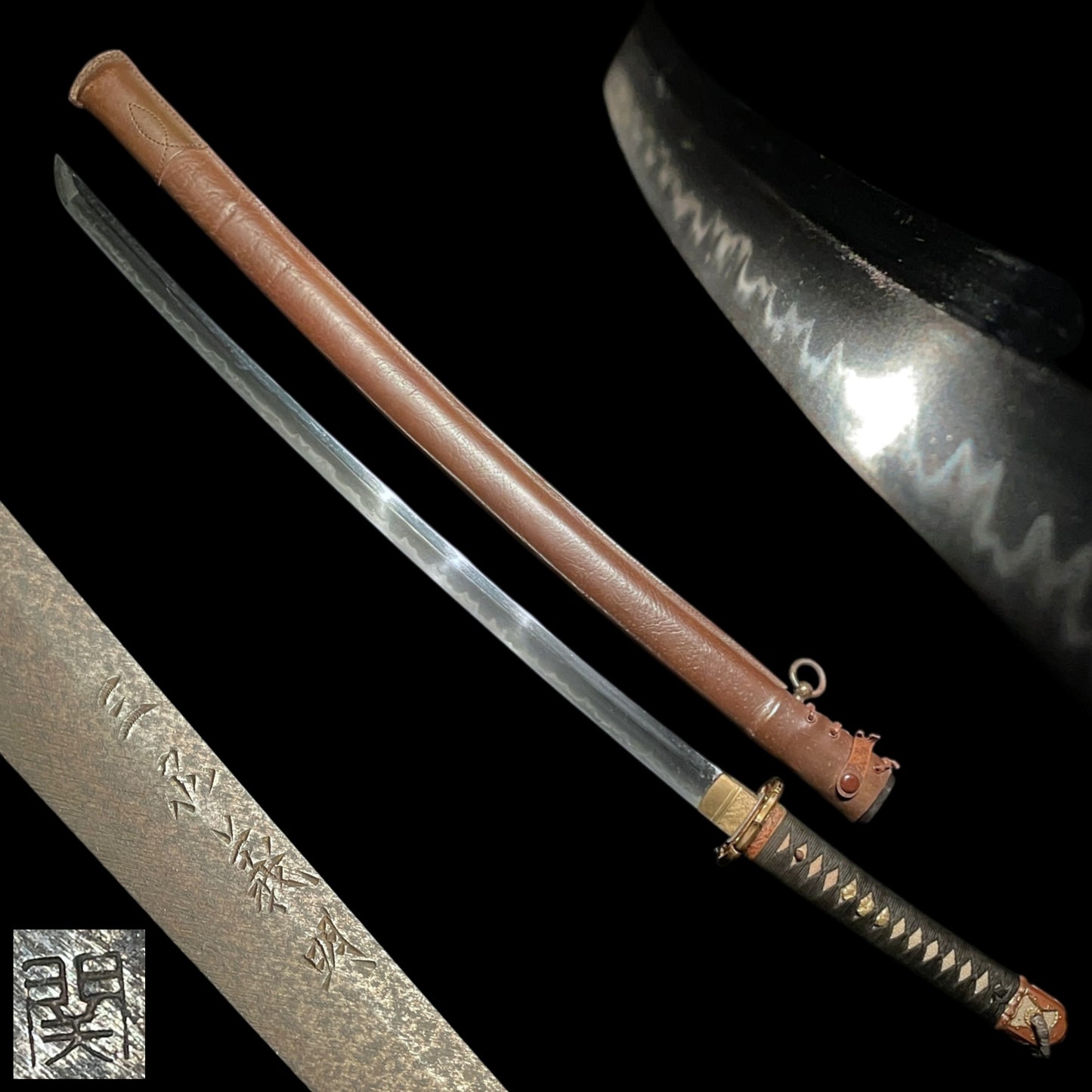 Ryakushiki GUNTO 略式軍刀, Mishina Yoshiaki 三品義明 signed, Seki stamp 関刻印, WW2 Original