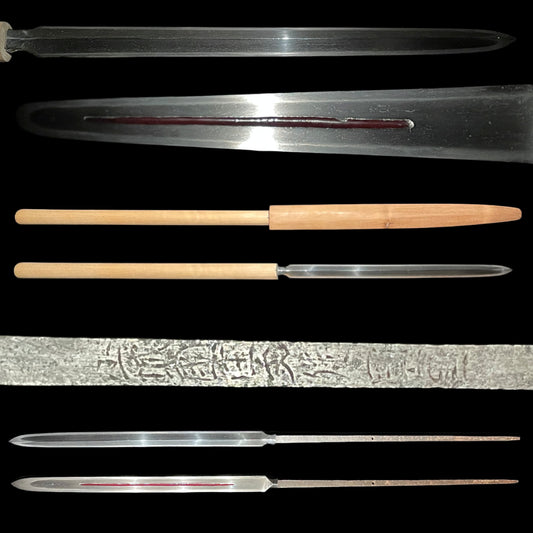 Long Hirasankaku-Yari 平三角槍, Yamashirokokuju Kunishige 山城國住國重 signed, Edo period